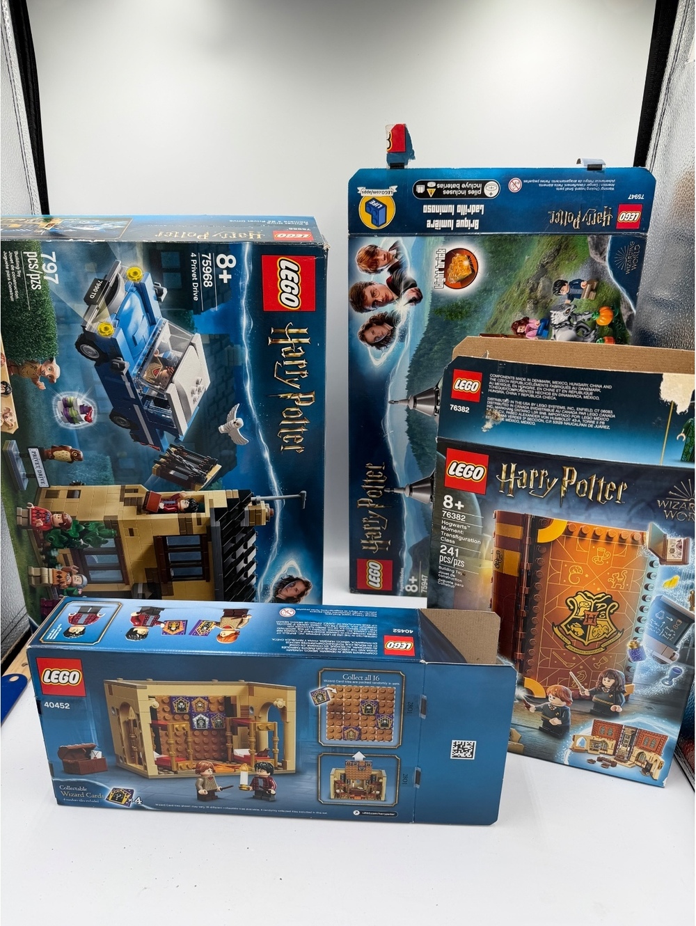 BOX Only Lotof4 LEGO Harry Potter Empty Original Boxes (75968,75947,76382,40452)